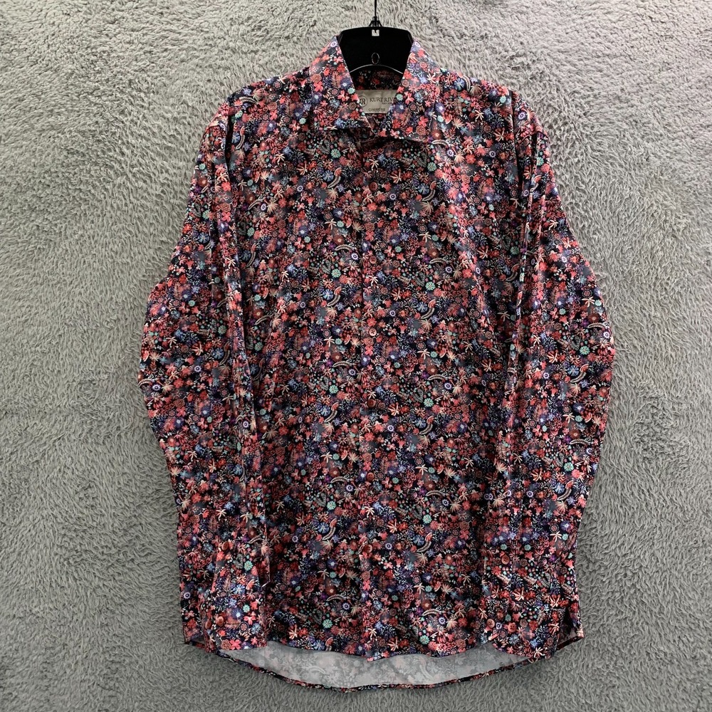 Kurt River Shirt Mens Size Large Button Up Blue Purple